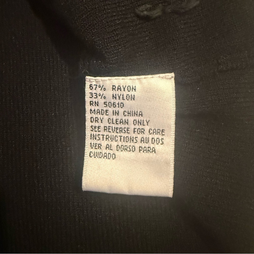 KASPER Black Long sleeve Sweater with V Neck button down Embroidery SZ/14 - Picture 6 of 7